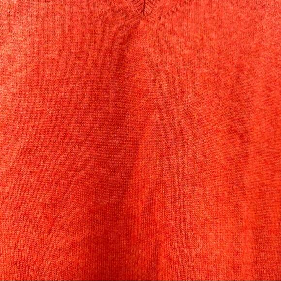 Manrico Cashmere Orange Long Sleeve V Neck Pullover Sweater Size 42 - Picture 9 of 11